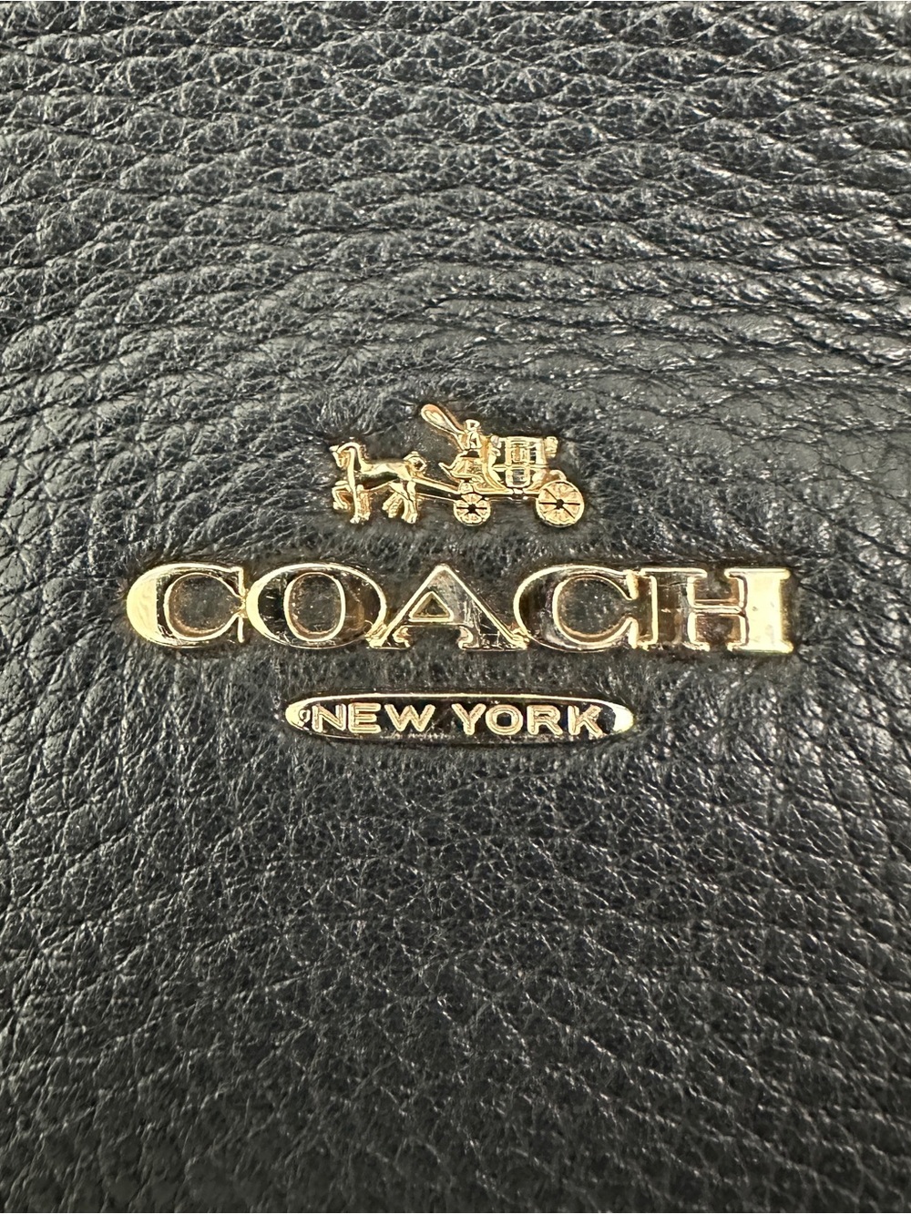 Coach Pebble Leather Turn Lock Tote Black | F12134 | Women’s Tote Purse - Picture 3 of 10